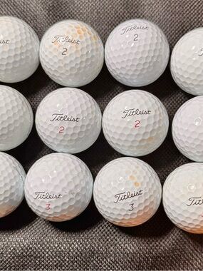 Titleist White Golf Balls with Red Numbering